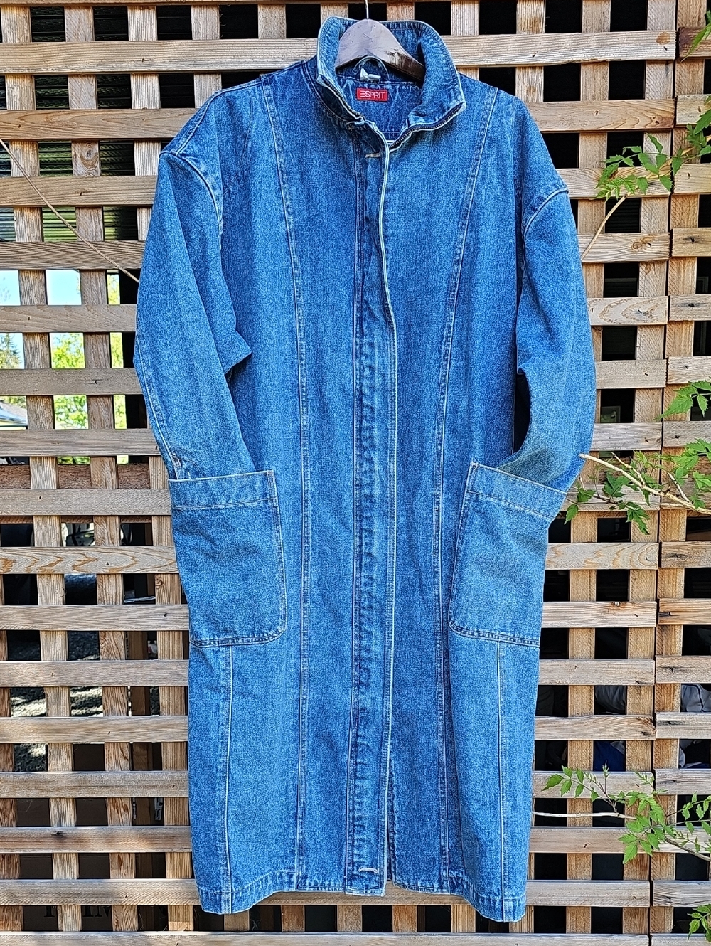 Vintage Esprit Mid-Blue Denim Trench Coat